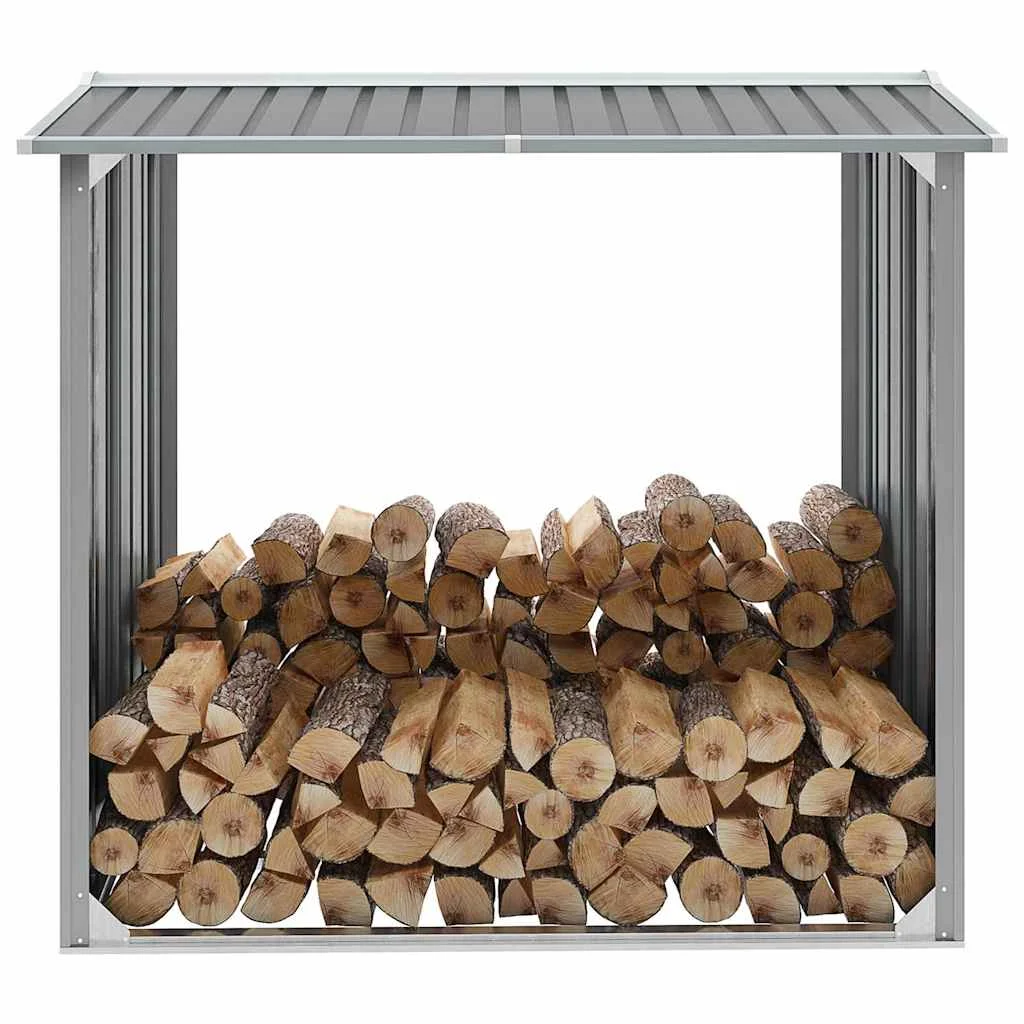 Szürke horganyzott acél kerti tűzifatároló 172 x 91 x 154 cm