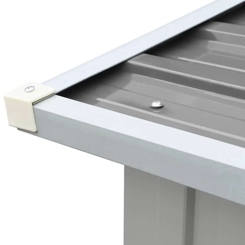 Szürke horganyzott acél kerti tűzifatároló 330 x 92 x 153 cm 