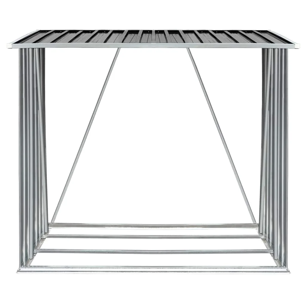 Antracit horganyzott acél kerti tűzifatároló 163 x 83 x 154 cm