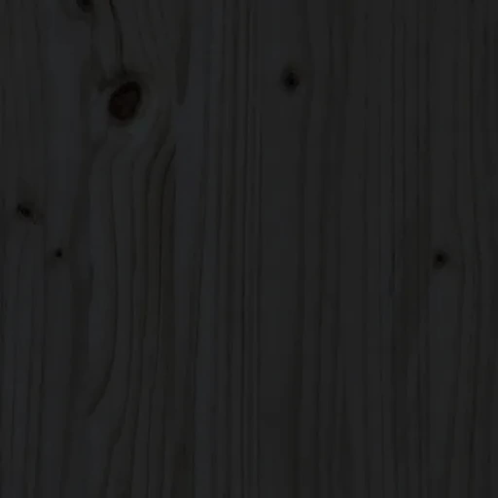 Fekete tömör fenyőfa tűzifatartó állvány 108x64,5x77 cm