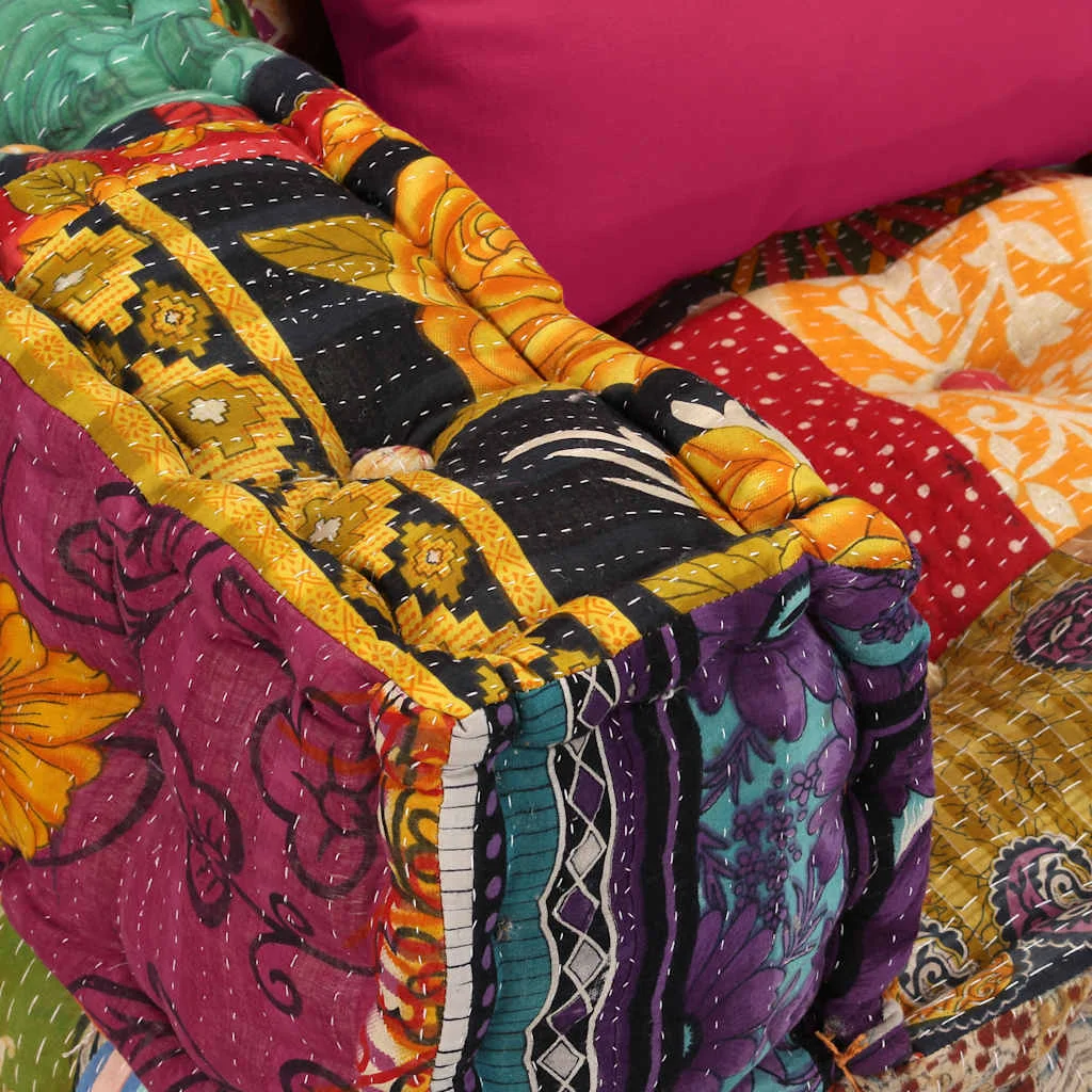 4 személyes elemes foltvarrott szövetpuff