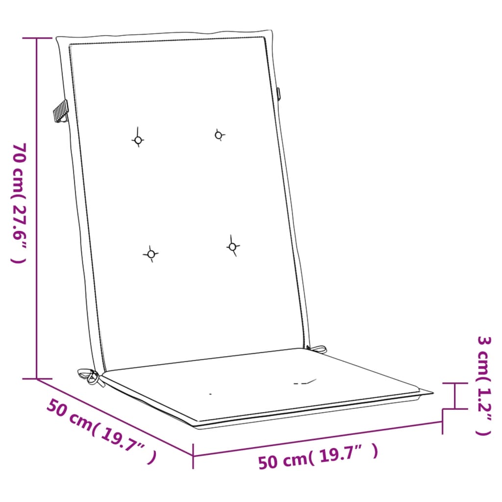 4 db piros kockás szövet magas háttámlájú székpárna 120x50x3 cm