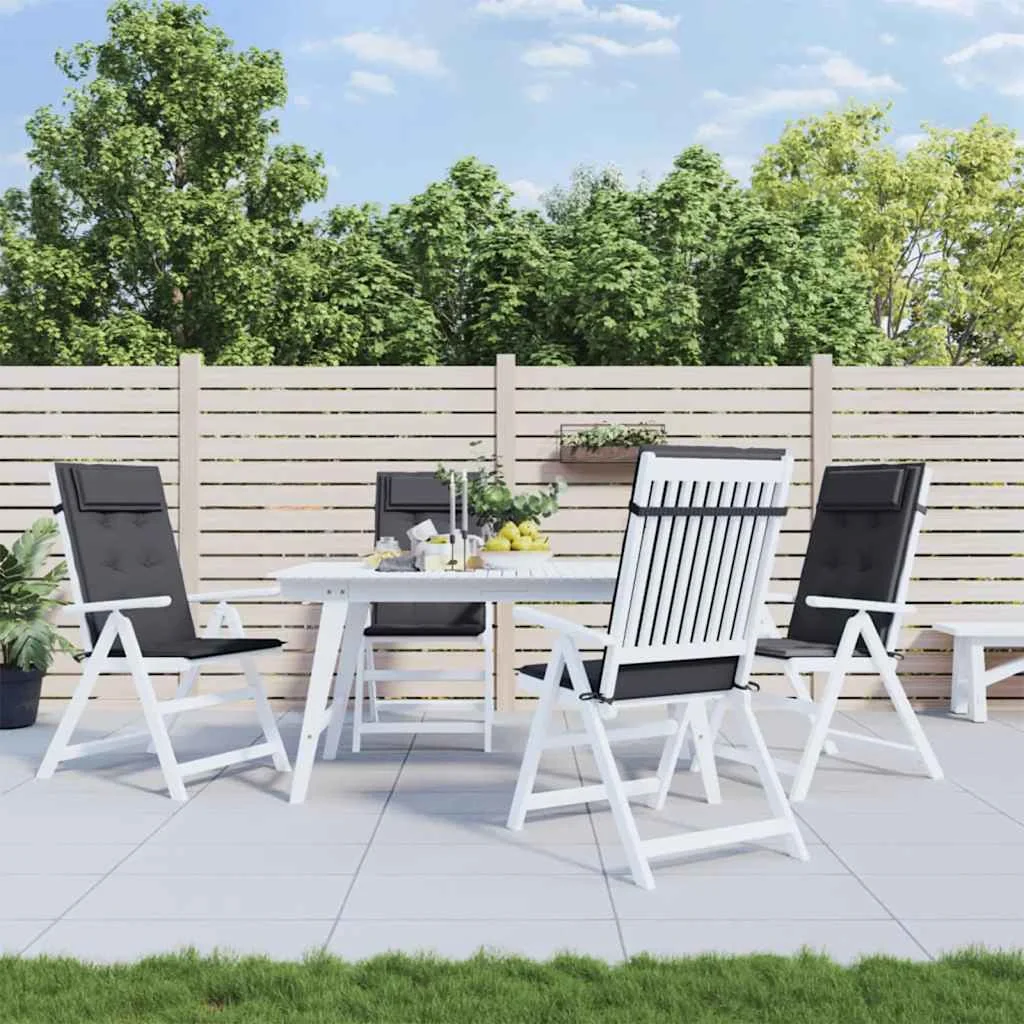 4 db antracitszürke oxford szövet magas háttámlájú székpárna