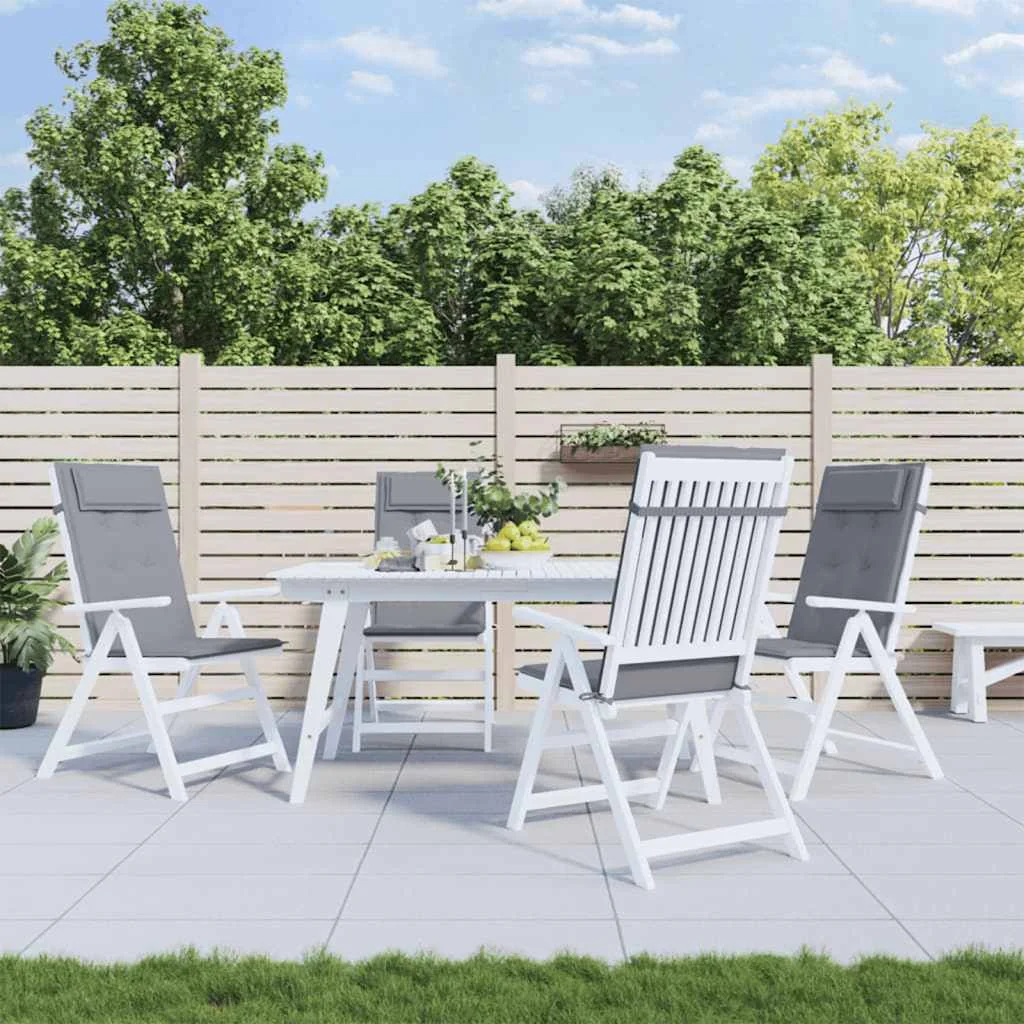 6 db szürke oxford-szövet magas háttámlájú székpárna