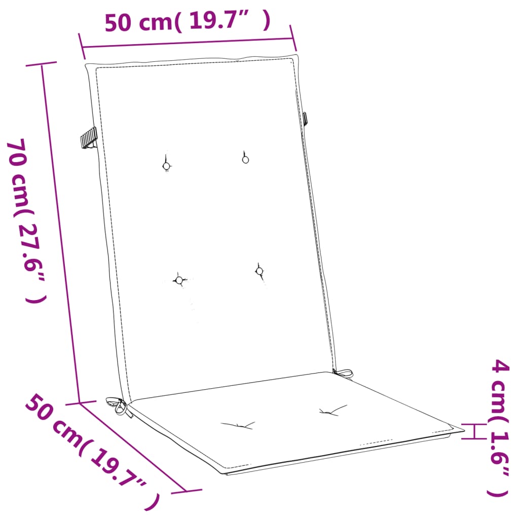 4 db melange piros szövet magas háttámlájú székpárna 120x50x4cm