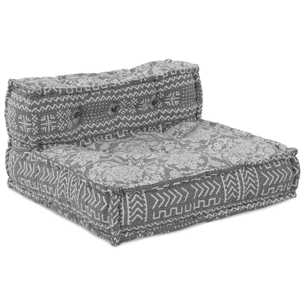 Világosszürke Moduláris Puff 70x70x54 Szövet