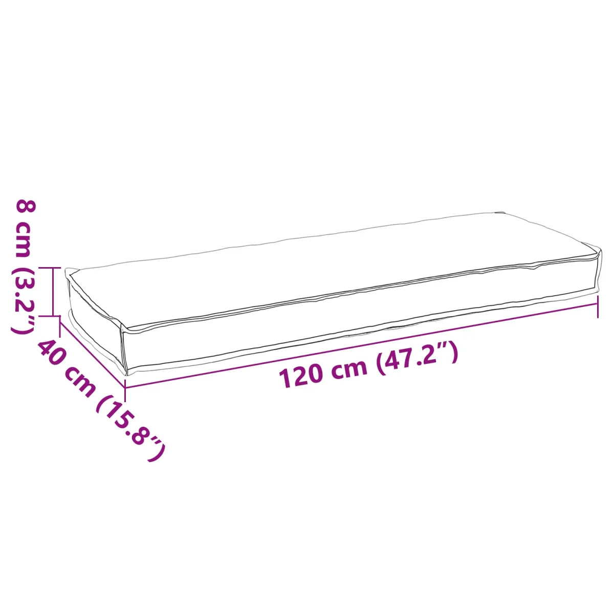 Raklap párna készlet 2 pcs Antracit 120 x 40 x 8 cm