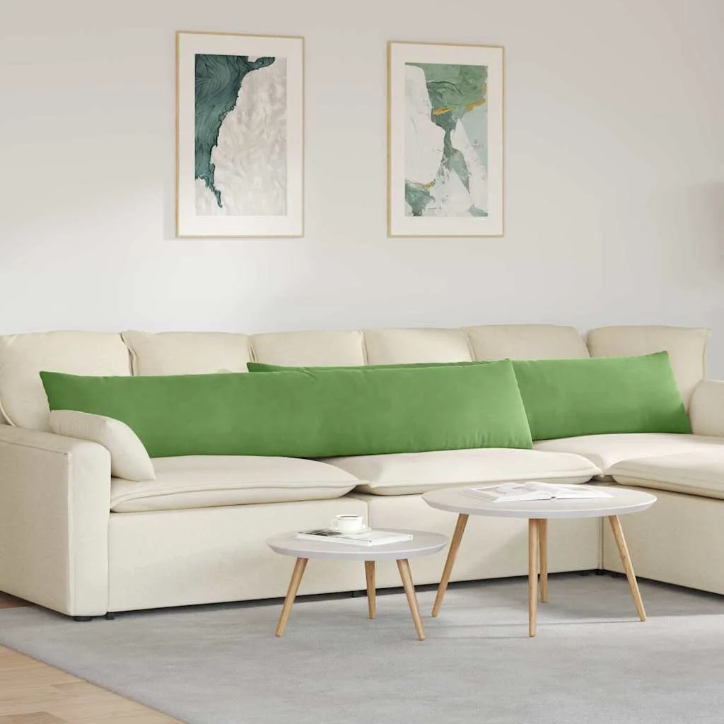 Kanapé párnák 2 pcs Világos zöld 200 x 40 cm Bársonyos szövet