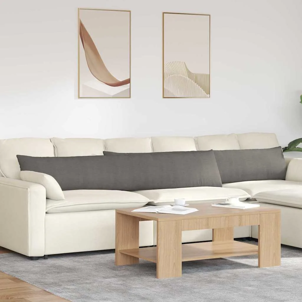 Kanapé párnák 2 pcs Világosszürke 200 x 40 cm Bársonyos szövet