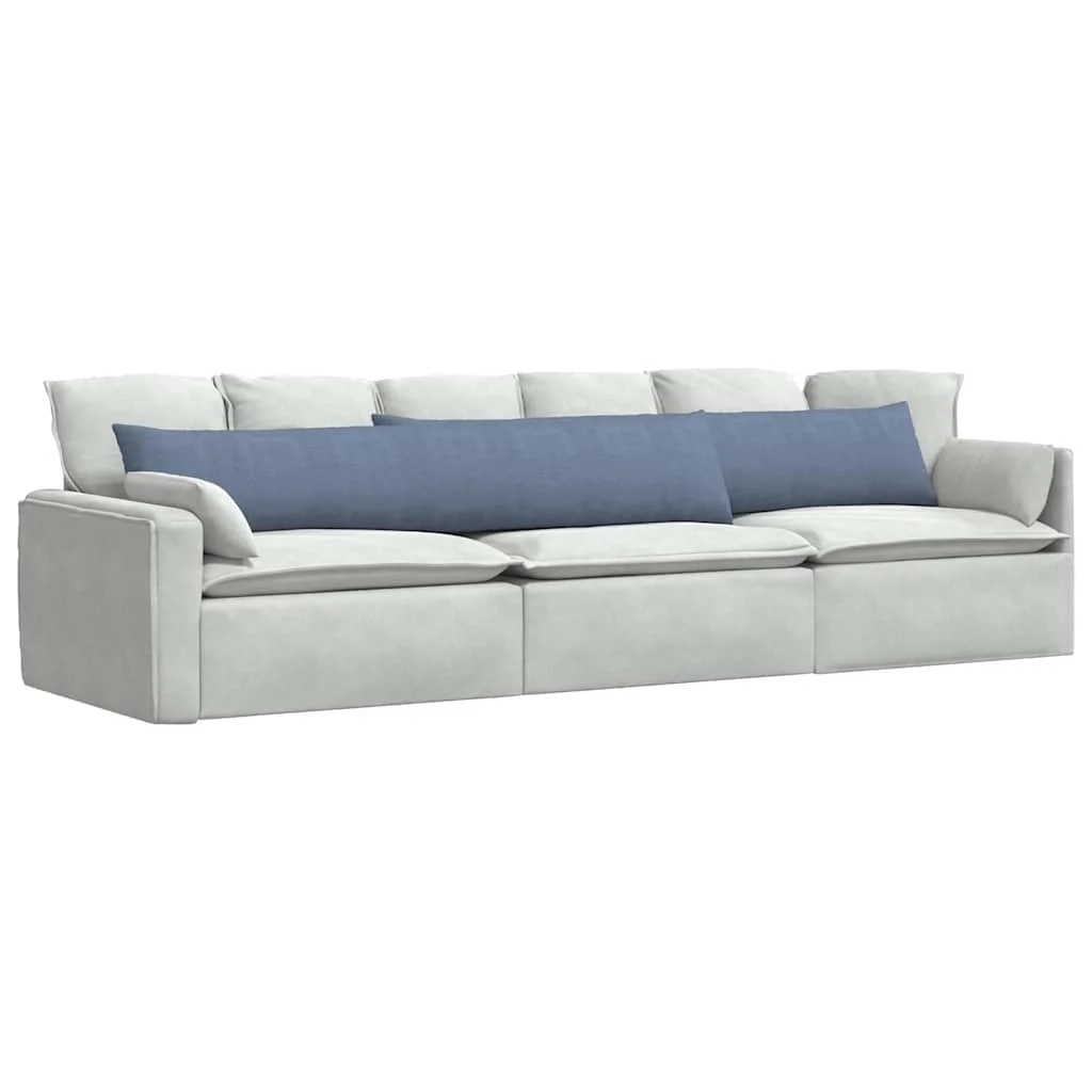 Kanapé párnák 2 pcs Kék 200 x 40 cm Bársonyos szövet