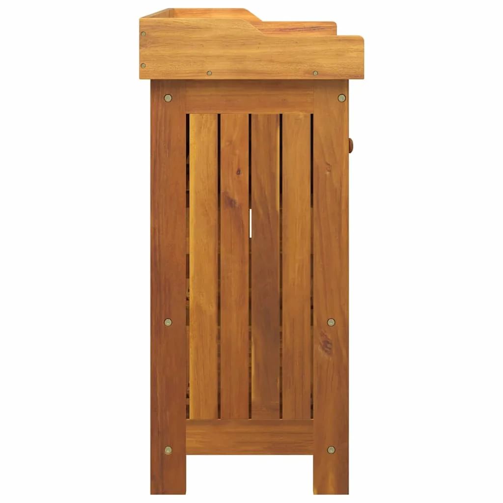 Kerti szekrény fiókkal polcokkal tárolóval Barna 78 x 36.5 x 78cm Tömör akácfa
