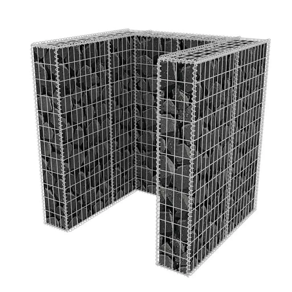 Acél gabion 1 db gurulós kukához 110 x 100 x 120 cm 