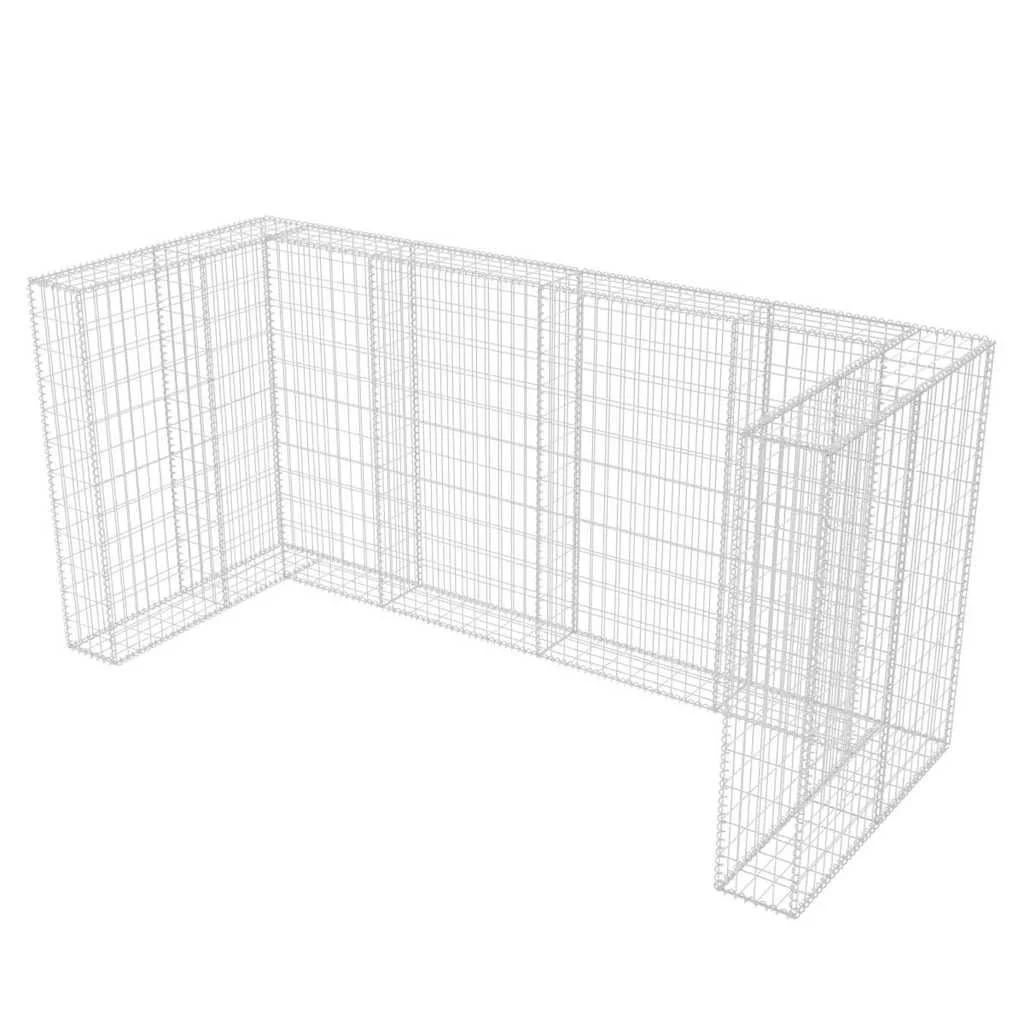 Acél gabion 3 db gurulós kukához 250 x 100 x 120 cm 