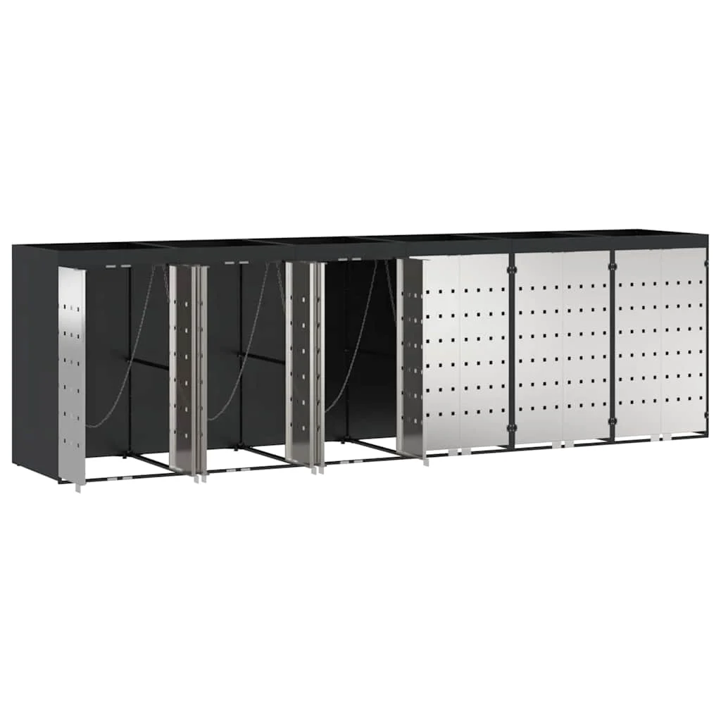 Gurulós kuka tároló 3 kukához Antracit 340 x 77.5 x 115.5 cm