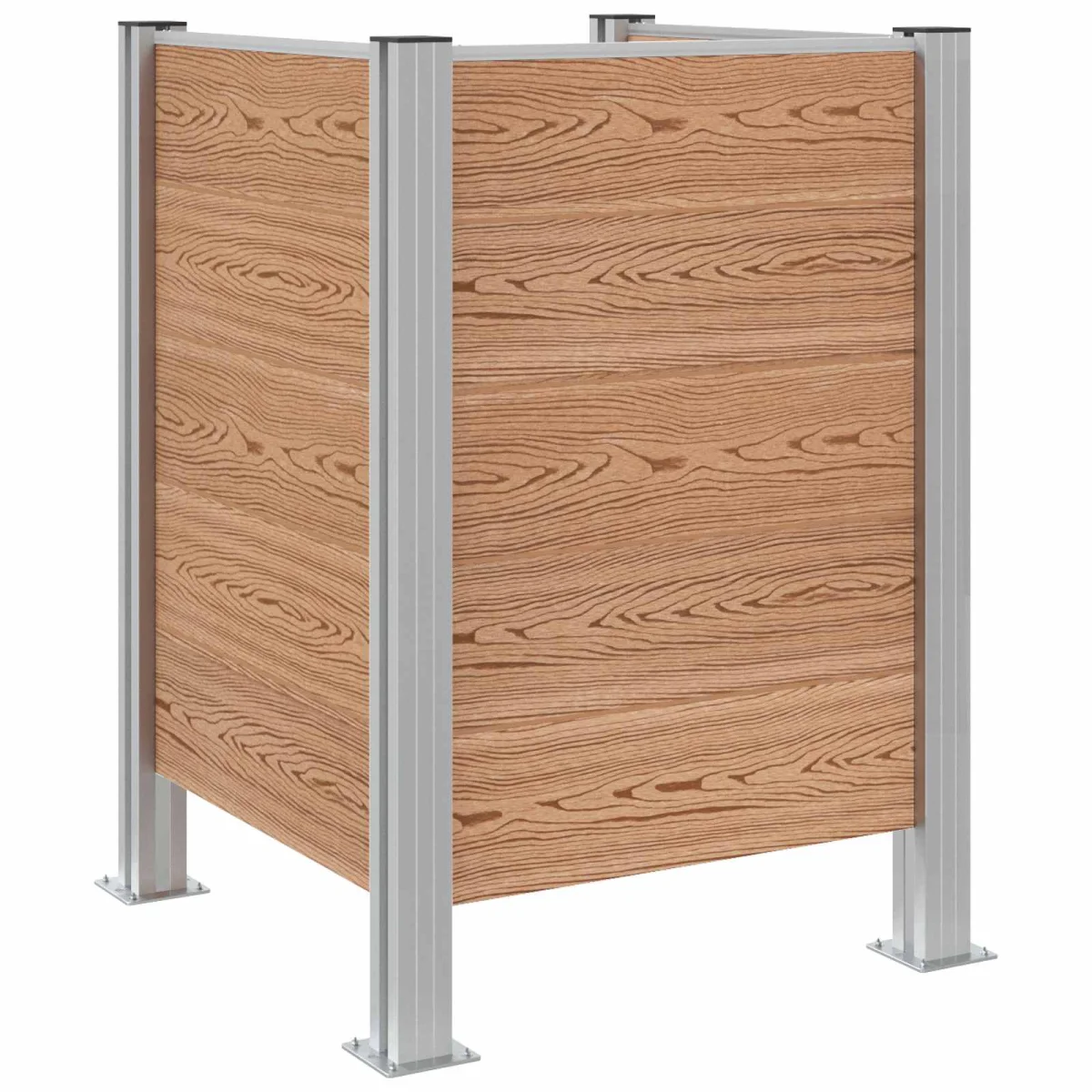 Hulladék Gyűjtő Kerítés Barna 85 x 85 x 115 cm Alumínium és WPC