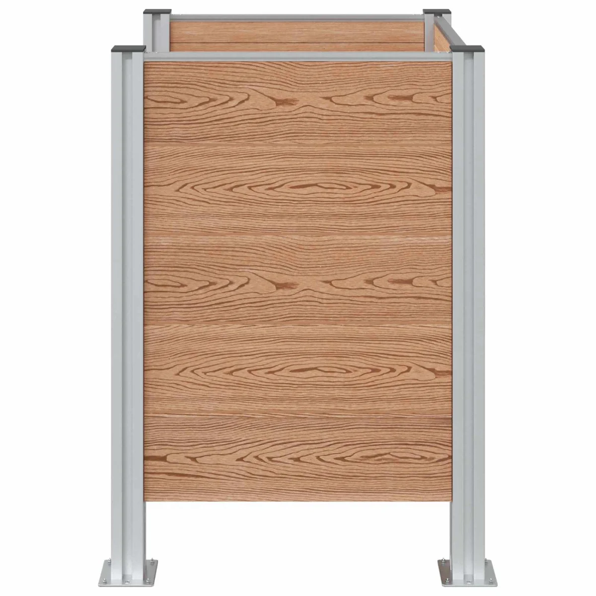 Hulladék Gyűjtő Kerítés Barna 85 x 85 x 115 cm Alumínium és WPC