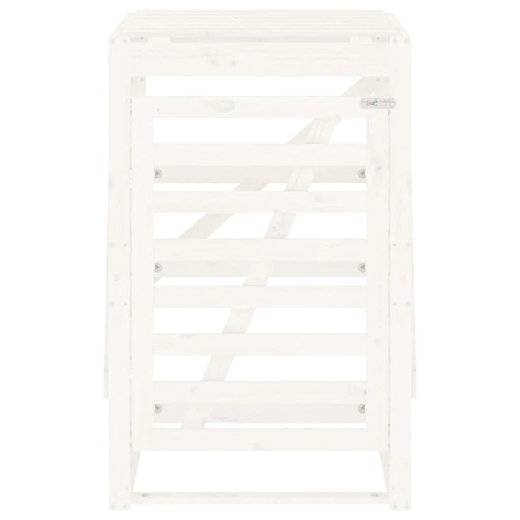 Fehér tömör fenyőfa szemeteskuka tároló 84x90x128,5 cm