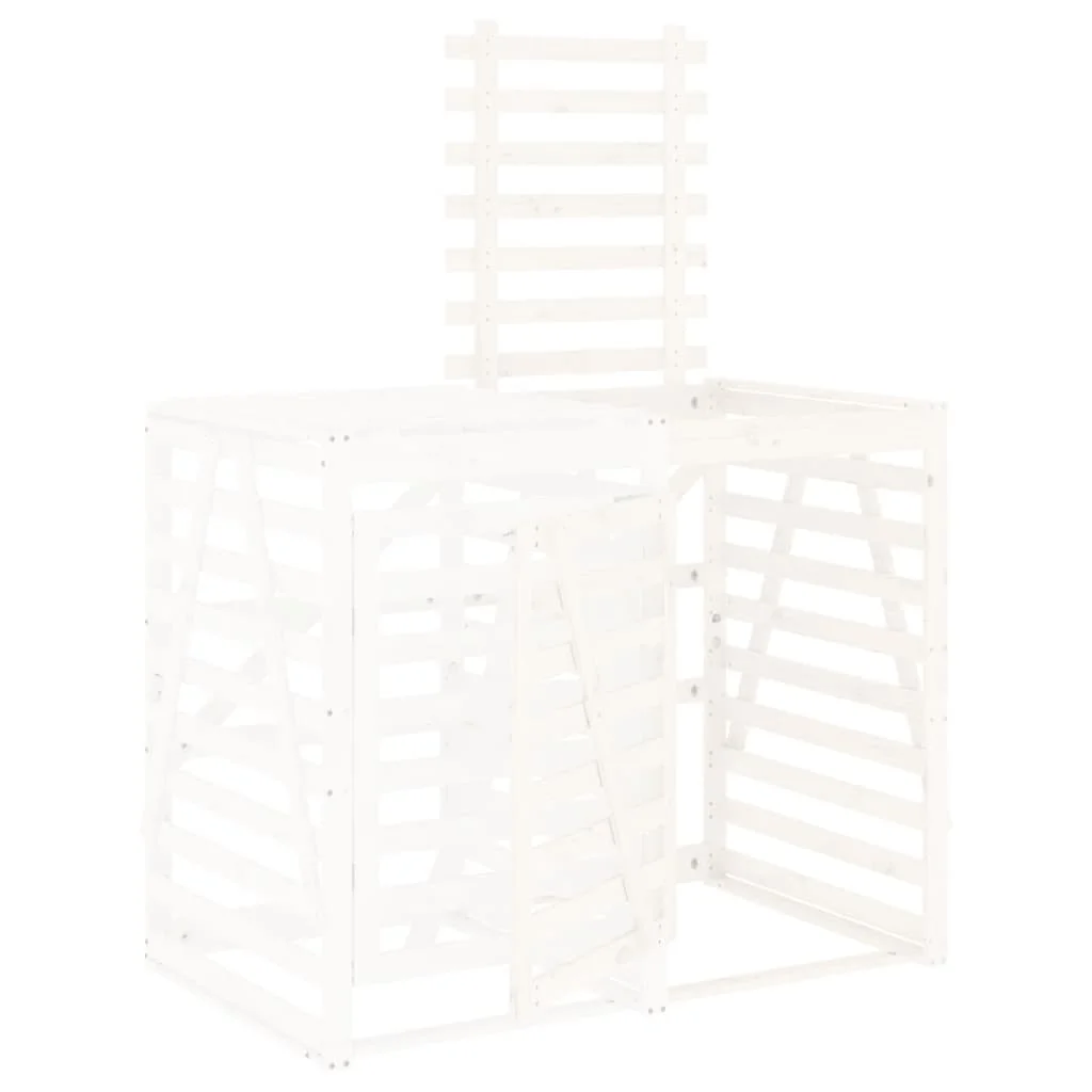 Fehér tömör fenyőfa szemeteskuka tároló hosszabbító