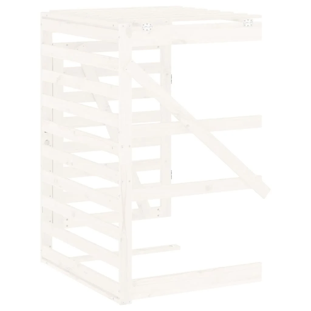 Fehér tömör fenyőfa szemeteskuka tároló hosszabbító