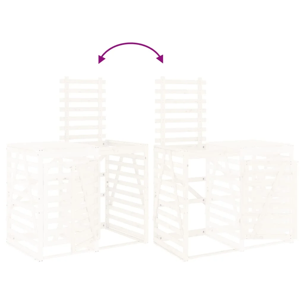 Fehér tömör fenyőfa szemeteskuka tároló hosszabbító