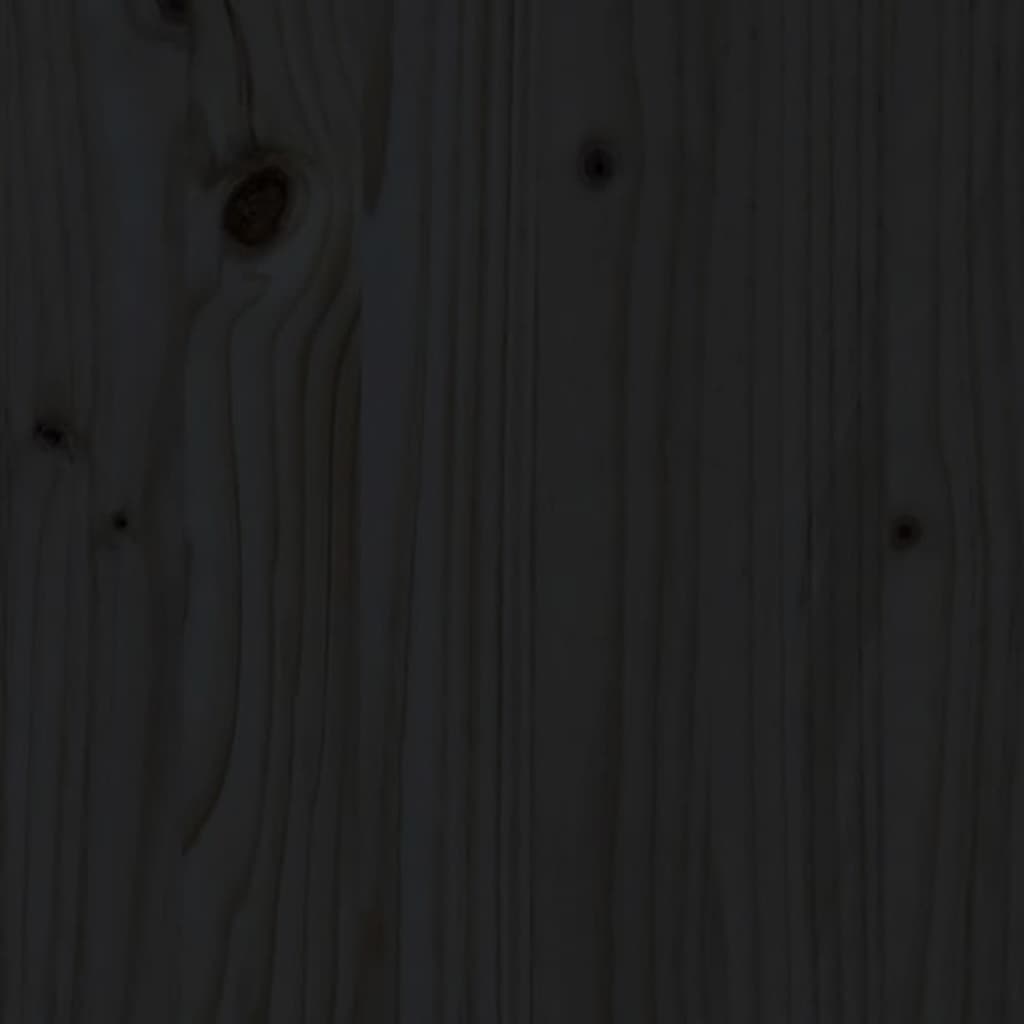 Fekete tömör fenyőfa szennyestartó láda 88,5 x 44 x 66 cm