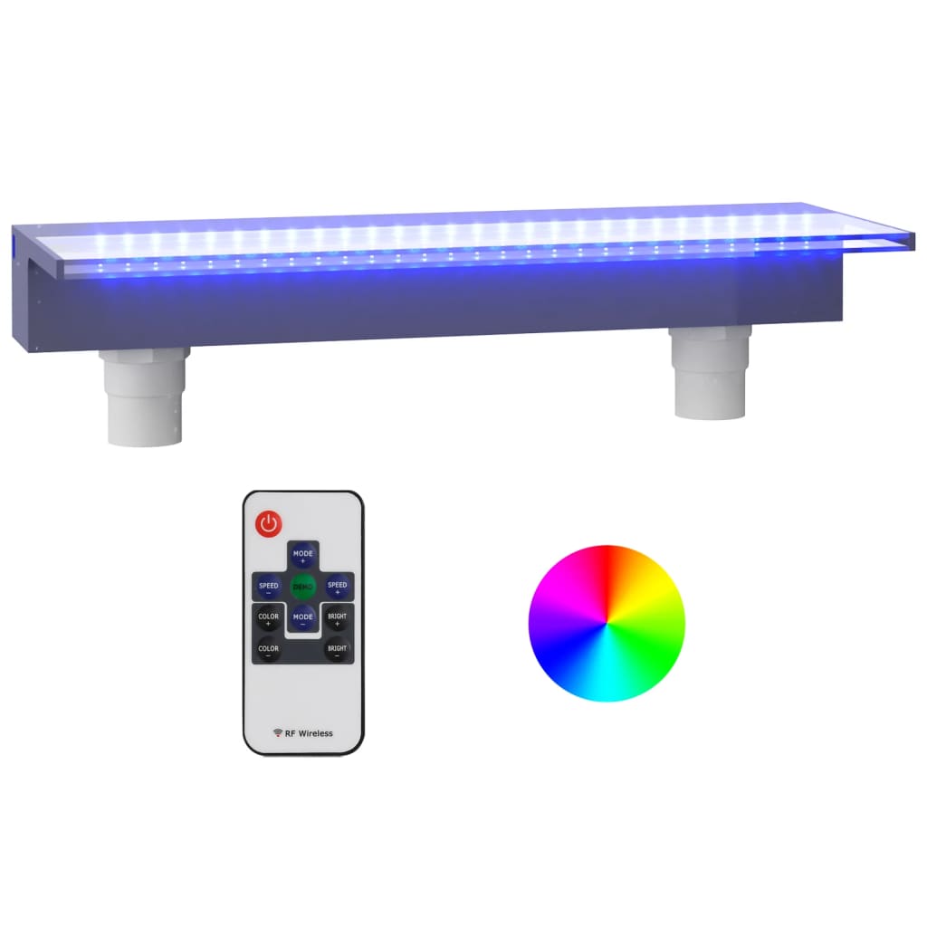 Akril vízeséskifolyó RGB LED-ekkel 60 cm