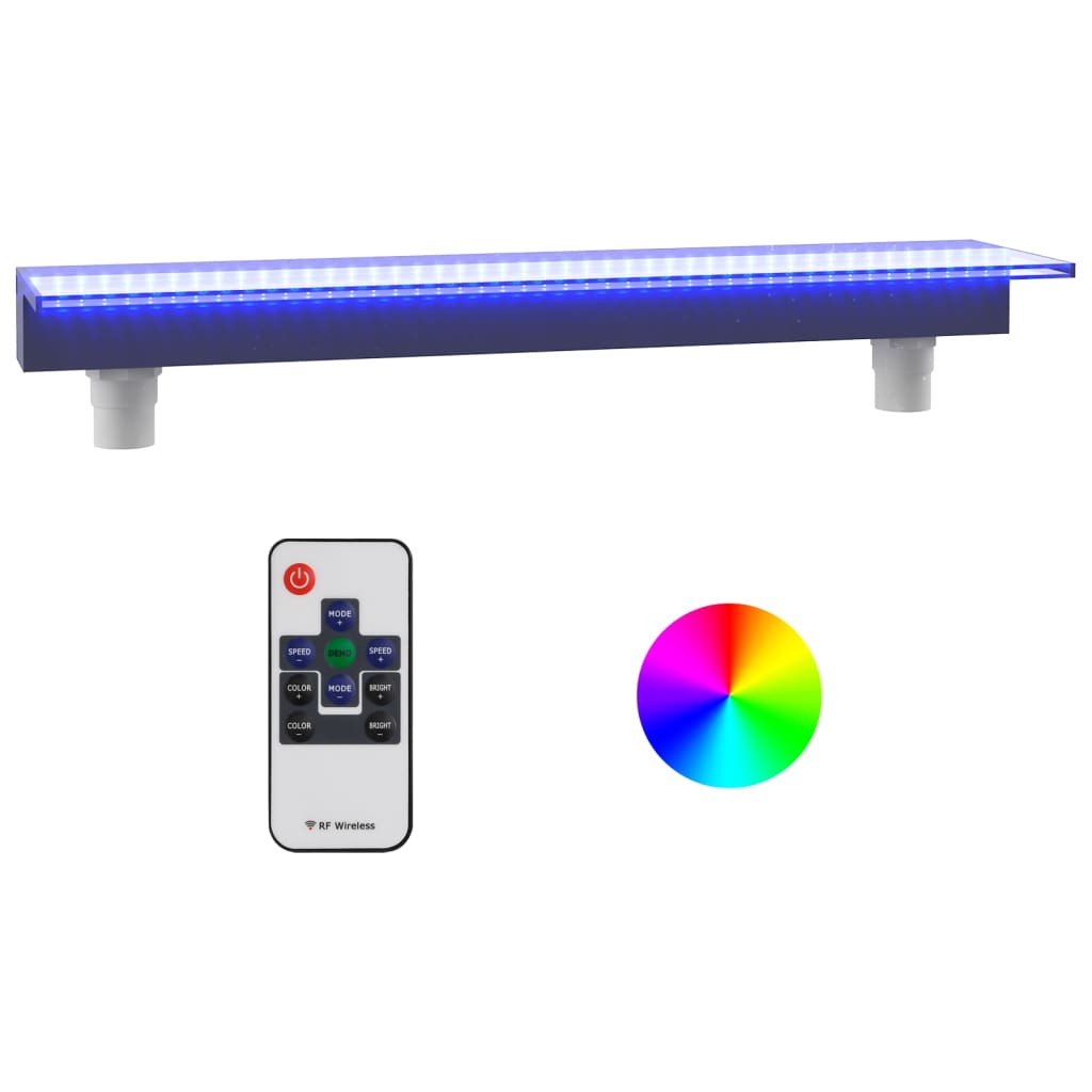 Akril vízeséskifolyó RGB LED-ekkel 90 cm
