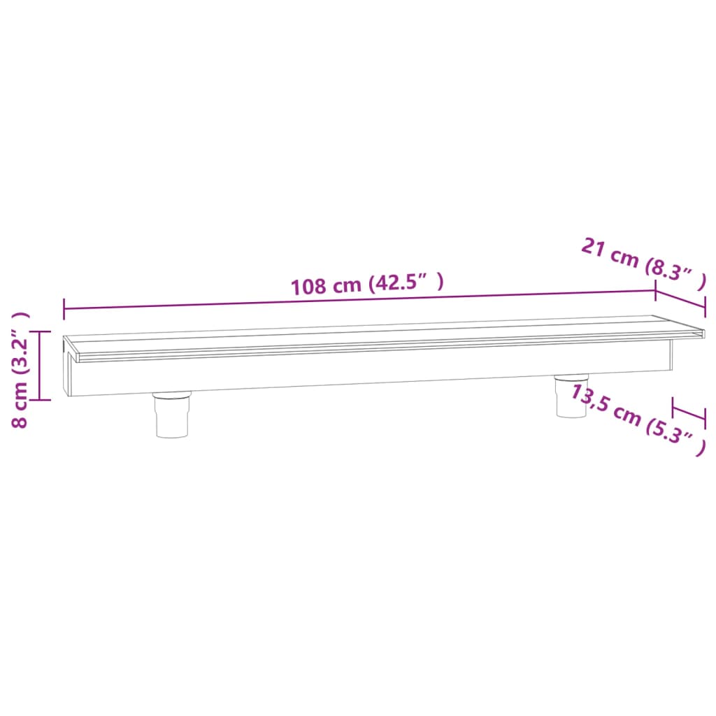 Akril vízeséskifolyó RGB LED-ekkel 108 cm