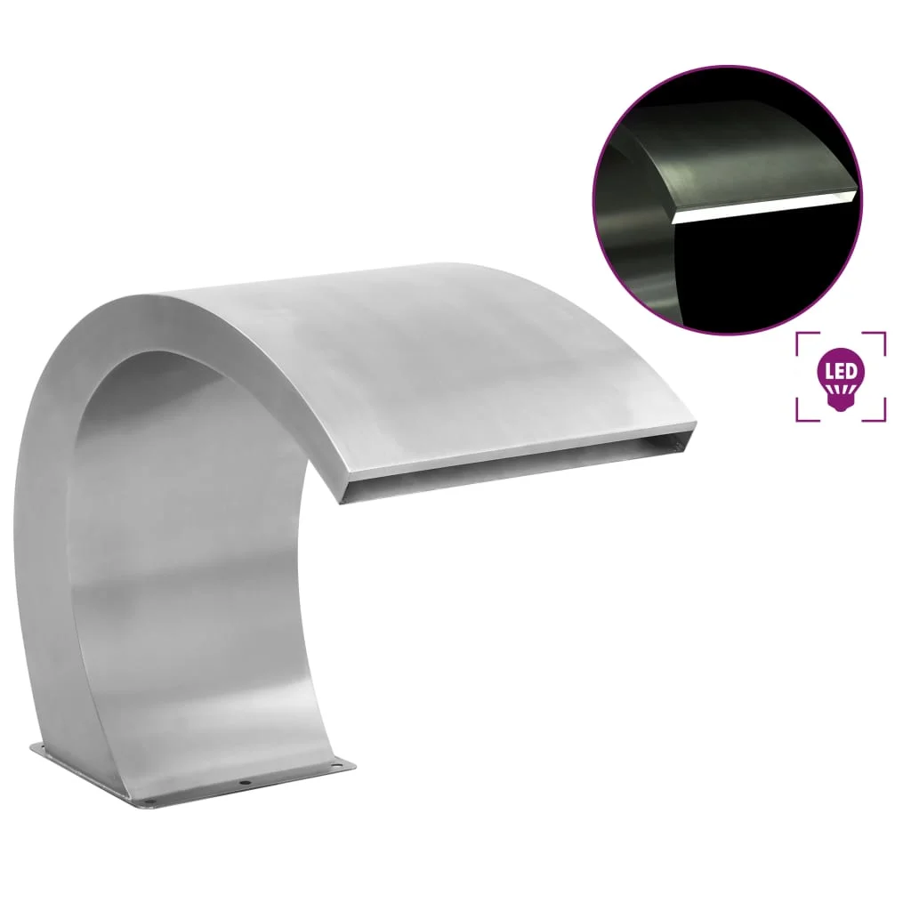 Rozsdamentes acél medence szökőkút LED-ekkel 30 x 60 x 45 cm