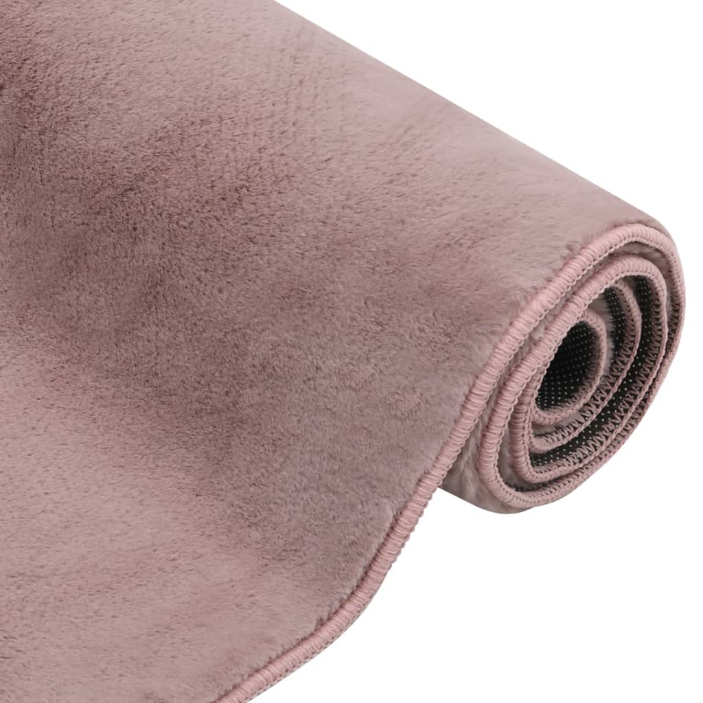 Fakó-rózsaszín műnyúlszőr szőnyeg 180 x 270 cm