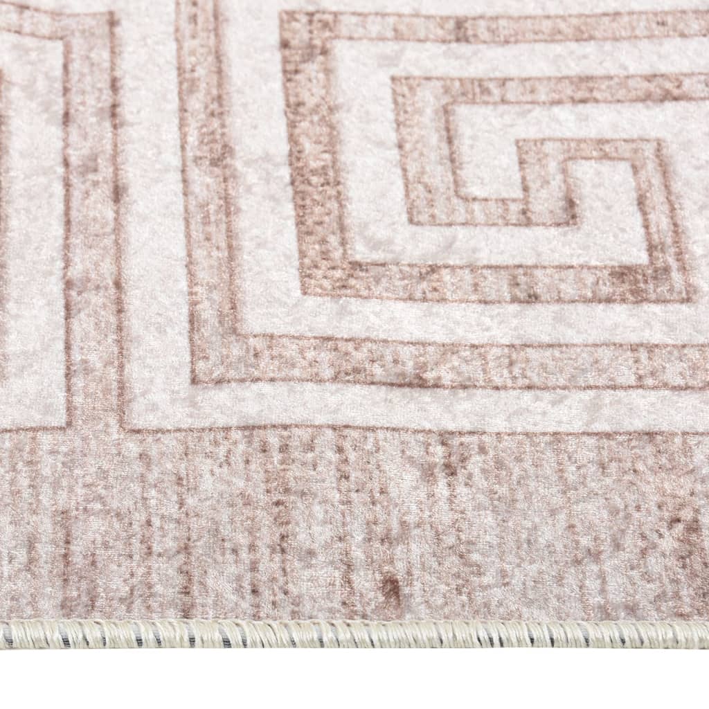 Bézs csúszásmentes mosható szőnyeg 190 x 300 cm
