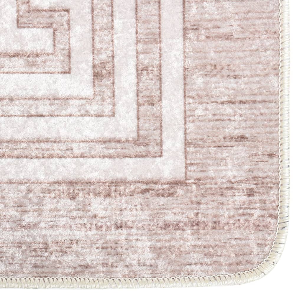 Bézs csúszásmentes mosható szőnyeg 190 x 300 cm