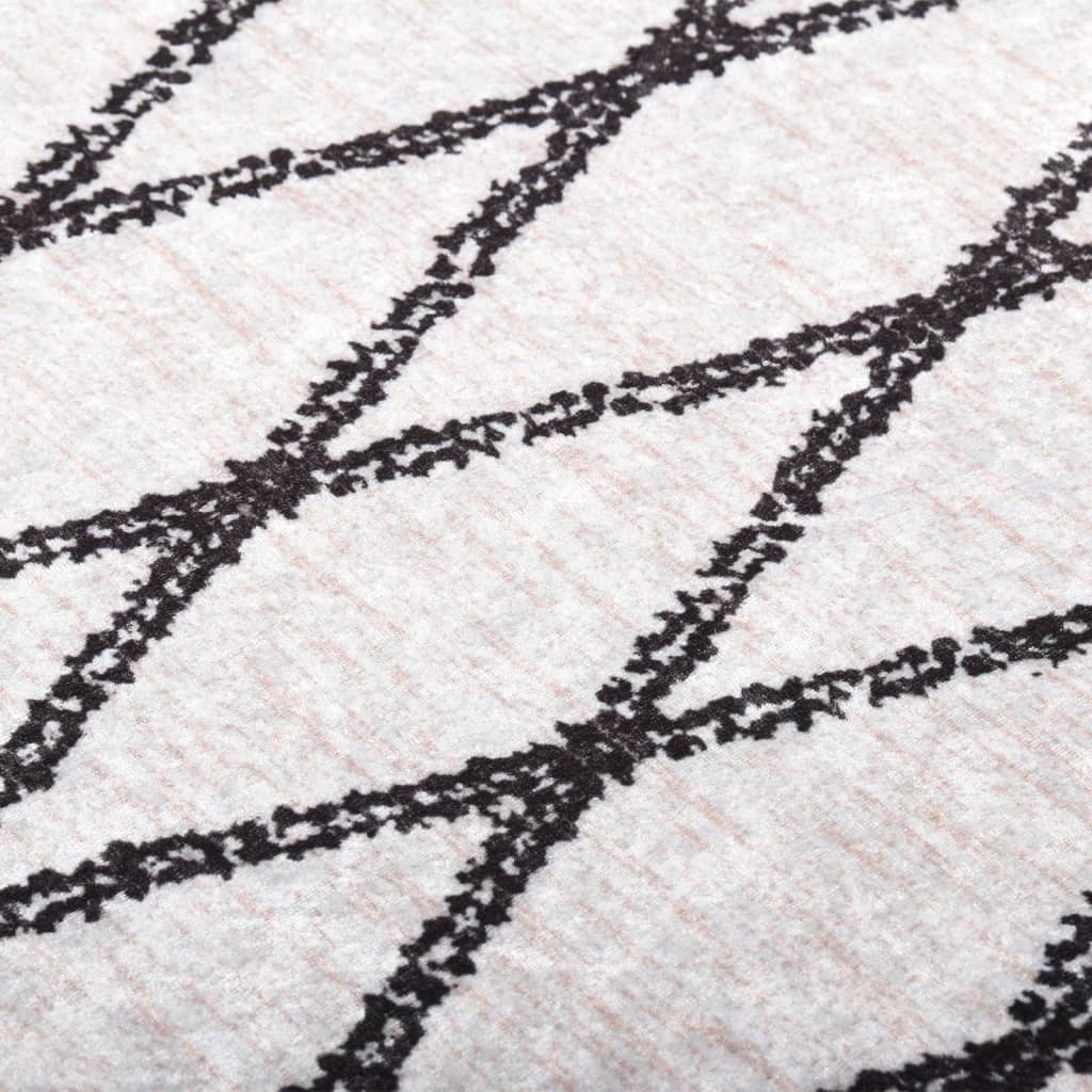 Fekete és fehér csúszásmentes mosható szőnyeg 190 x 300 cm