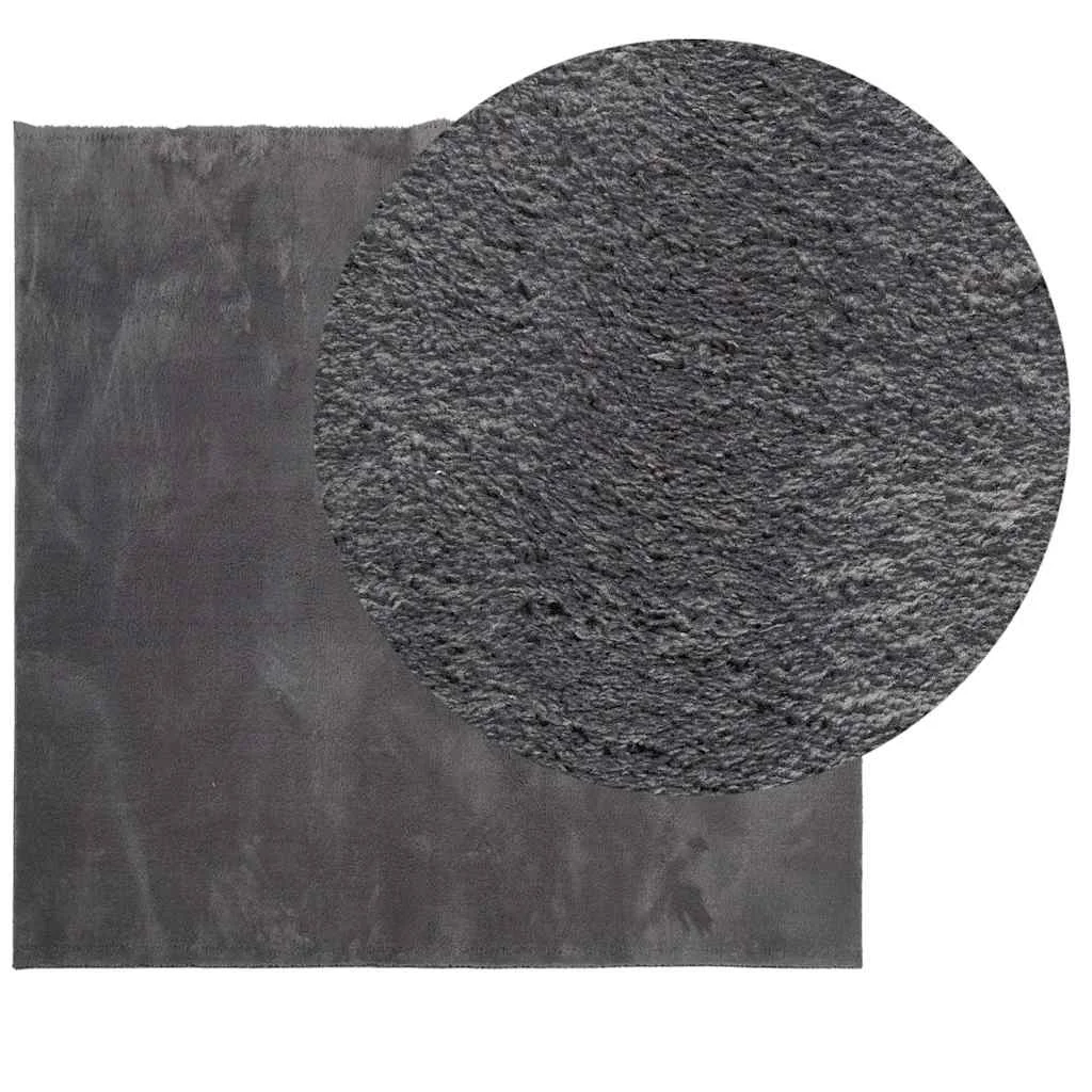 HUARTE antracit rövid szálú puha és mosható szőnyeg 240x240 cm