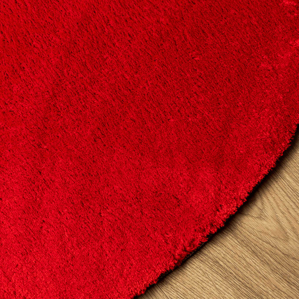 HUARTE piros rövid szálú puha és mosható szőnyeg Ø 160 cm