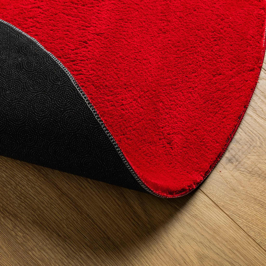 HUARTE piros rövid szálú puha és mosható szőnyeg Ø 160 cm