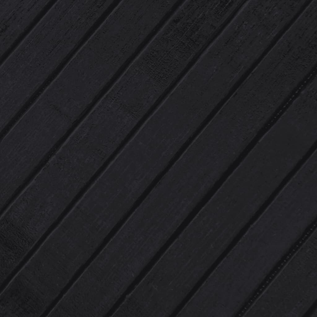 Négyszögletű fekete bambusz szőnyeg 70 x 1000 cm