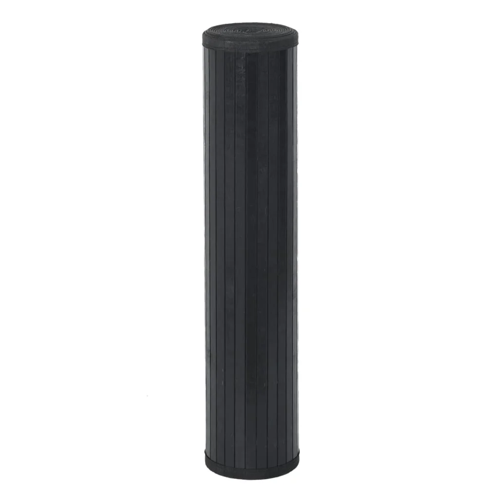 Négyszögletű fekete bambusz szőnyeg 100 x 1000 cm