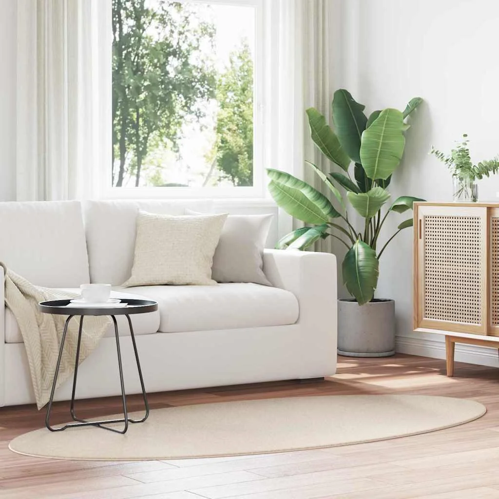 Területszőnyegek Ovális HUARTE Bézs 100 x 200 cm