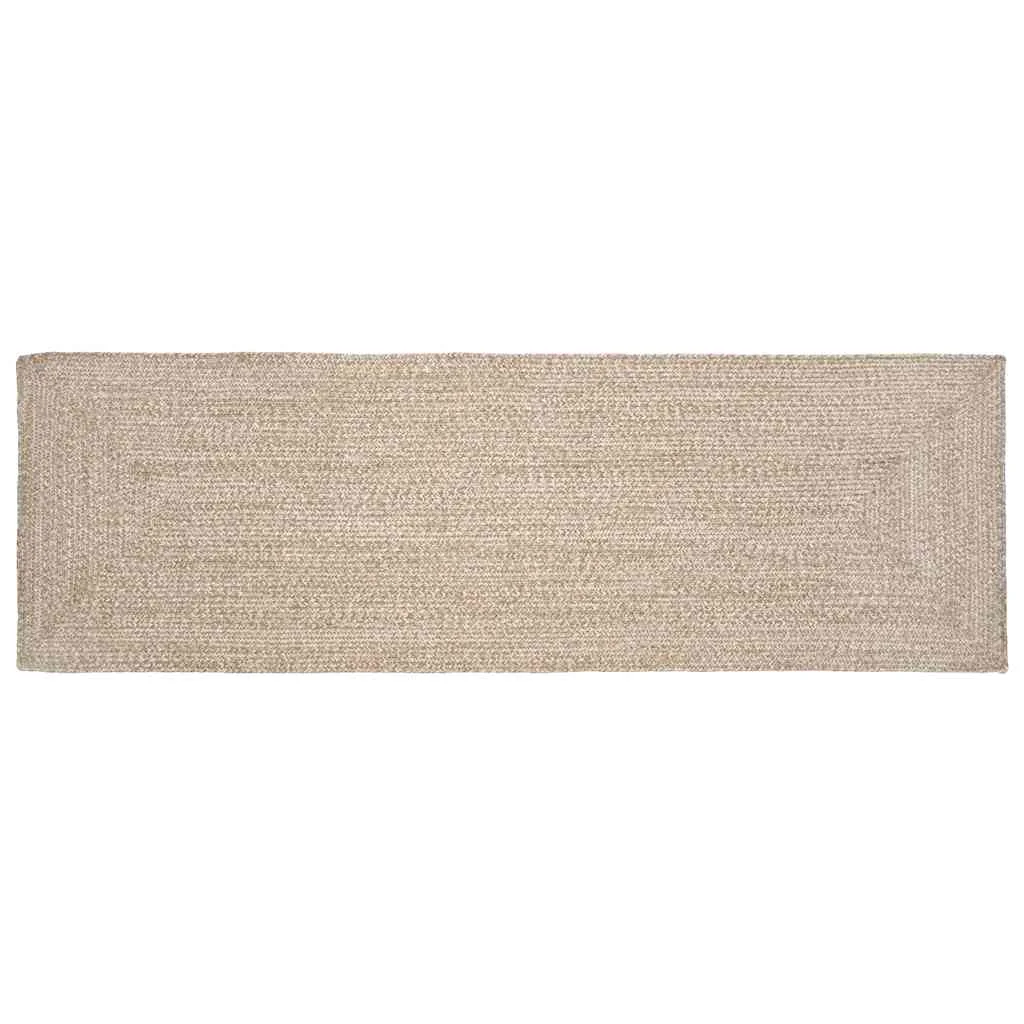 Szőnyeg Természetes és fehér 80 x 250 cm Juta
