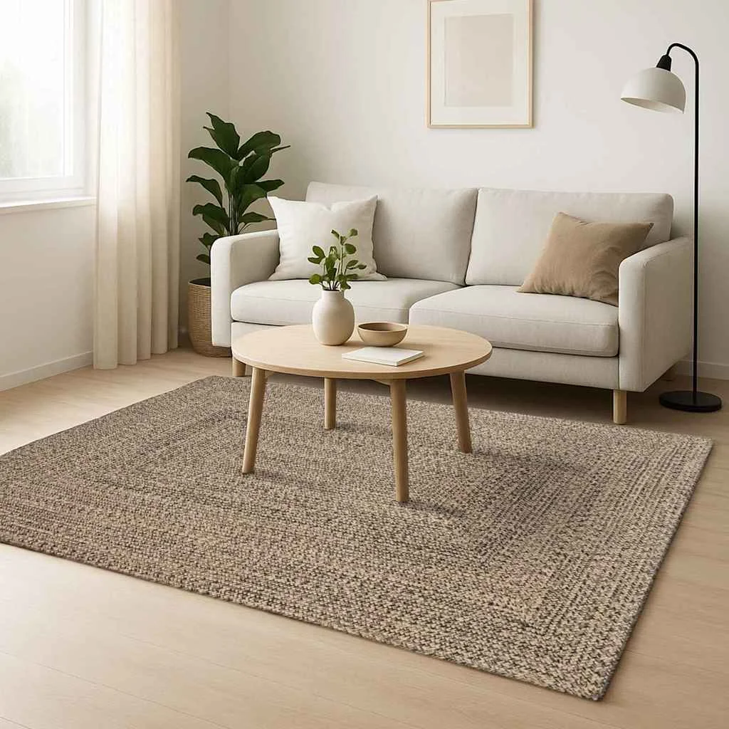 Szőnyeg Természetes és fekete 200 x 290 cm Juta