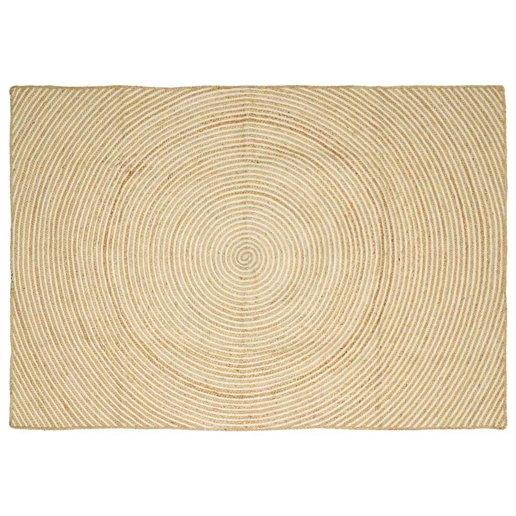 Szőnyeg Természetes és Fehér 160 x 230 cm Juta