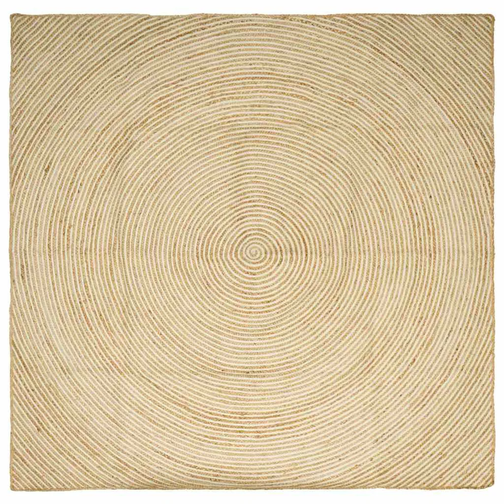 Szőnyeg Természetes és Fehér 240 x 240 cm Juta