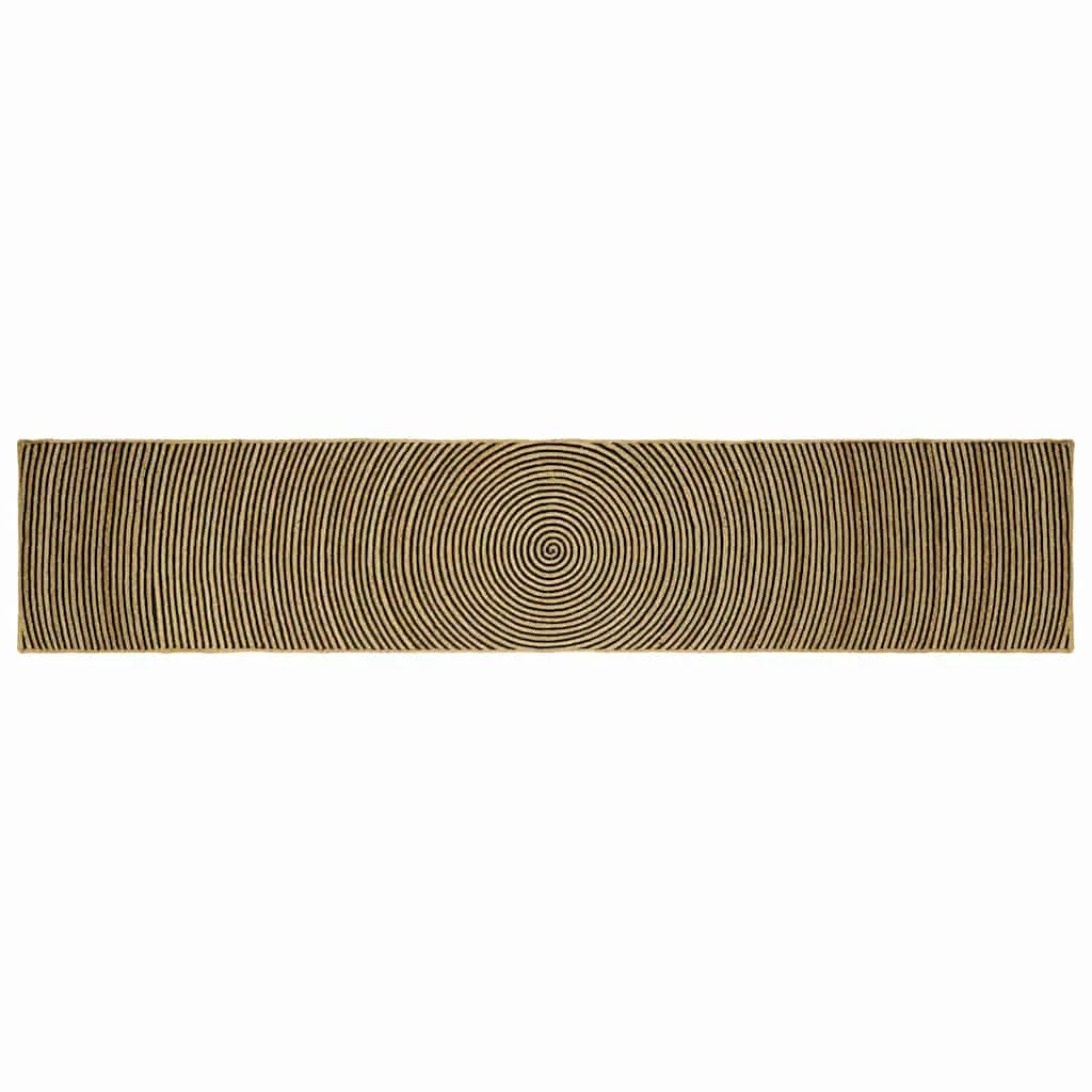 Szőnyeg Természetes és fekete 60 x 400 cm Juta
