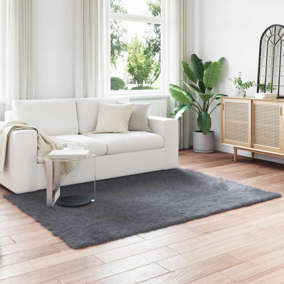 Műgyapjú Szőnyeg Tafalla Antracit 160 x 230 cm Poliészter