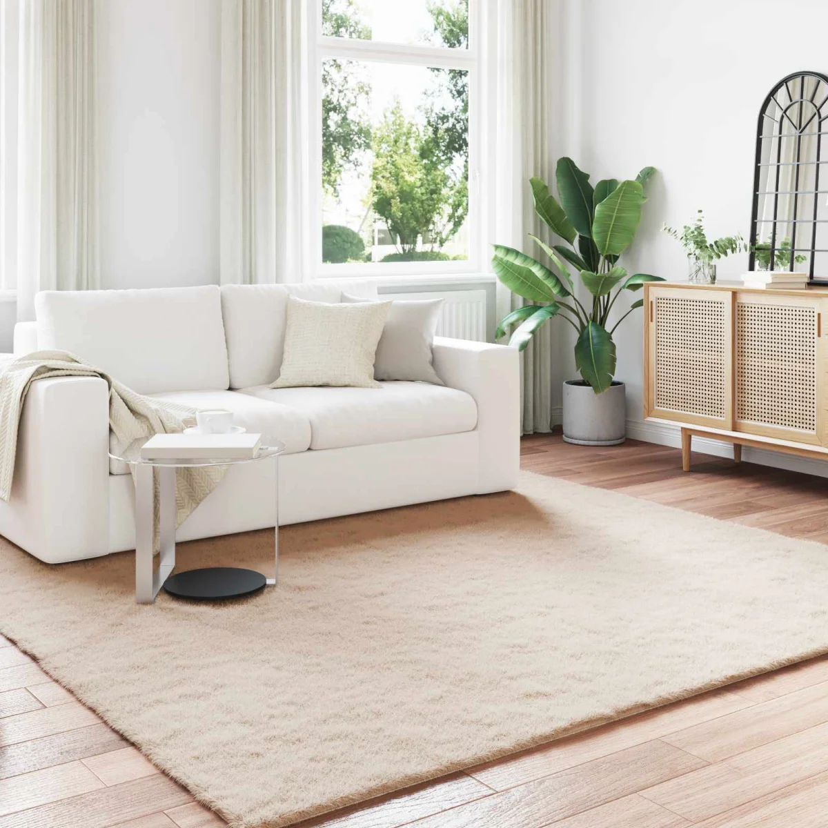 Mű Nyúl Szőr Szőnyeg Olite Tópszínű 200 x 200 cm Poliészter