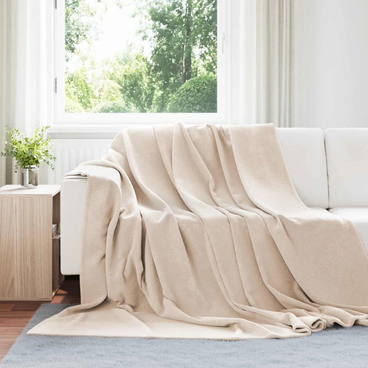 Takarók 6 pcs Bézs 240 x 270 cm Gyapjú