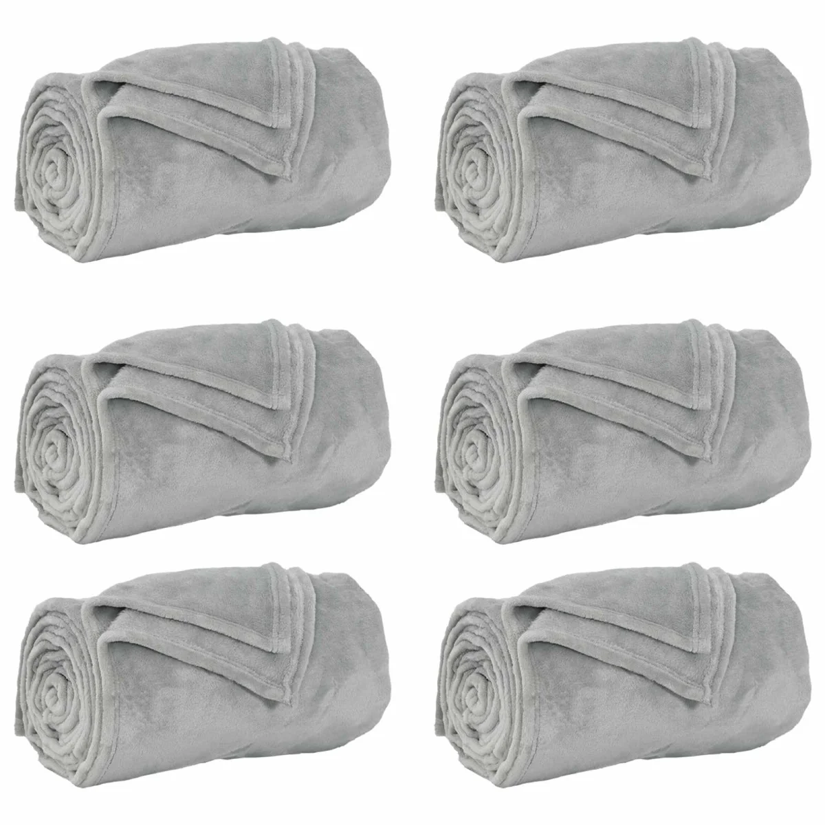 Takarók 6 pcs Szürke 240 x 270 cm Gyapjú