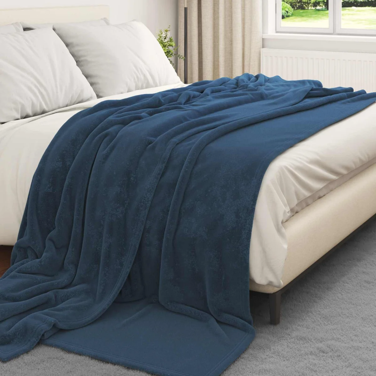Takarók 6 pcs Sötétkék 240 x 270 cm Gyapjú