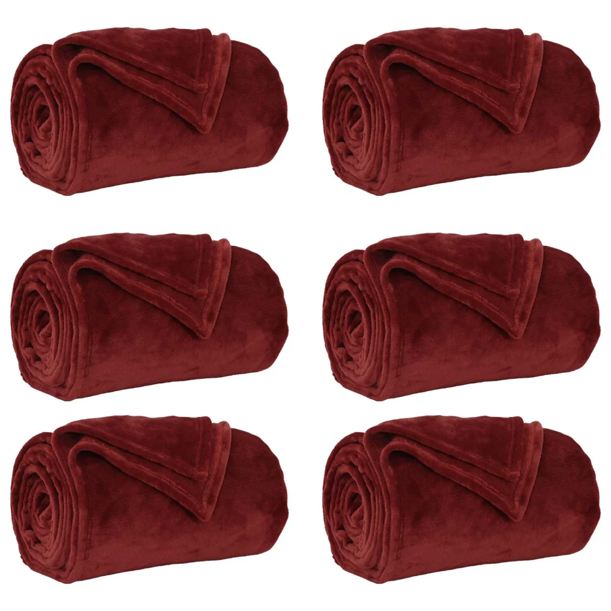 Takarók 6 pcs Bordeaux piros 130 x 150 cm Gyapjú